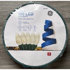 GE 847983 150-Ct Diamond C5 LED 37ft Warm White Christmas Wedding String Lights